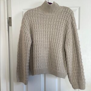 H&M Beige Knit Turtleneck Sweater